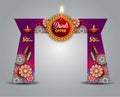 Happy Diwali offer entrance arch design front view. use fore printable file. vector illustration