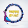 Happy diwali peacock frame Royalty Free Stock Photo