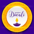 Happy diwali poster wishes card in lovely colors