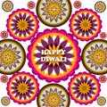 Happy Diwali rangoli Art colorful pattern Royalty Free Stock Photo