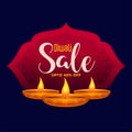 Happy diwali sale background in indian theme style Royalty Free Stock Photo