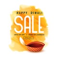 Happy diwali sale banner in watercolor style Royalty Free Stock Photo