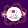 Happy diwali sale celebration firework with crackers design