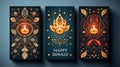 Happy Diwali set. Greeting indian holdiday card Royalty Free Stock Photo