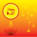 Happy Diwali traditional Indian festival greeting card design Royalty Free Stock Photo
