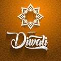 Happy Diwali traditional Indian festival greeting card with ornament background vector illustration Royalty Free Stock Photo