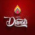 Happy Diwali traditional Indian festival greeting card with ornament background vector illustration