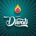 Happy Diwali traditional Indian festival greeting card with ornament background vector illustration Royalty Free Stock Photo