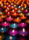 Happy diwali. Traditional indian oil lamps for diwali festival