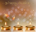 Happy Diwali vector background with festive candles