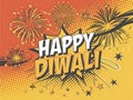 Happy Diwali in vibrant pop art style typography Royalty Free Stock Photo