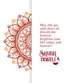 Happy diwali wishes card in ethnic style