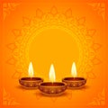 Happy diwali wishes card with text space design