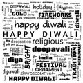 happy diwali word cloud,happy diwali text, cloud use for banner, painting, motivation, web-page, website background, t-shirt &