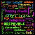 happy diwali word cloud,happy diwali text, cloud use for banner, painting, motivation, web-page, website background, t-shirt &