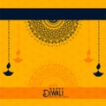 Happy diwali yellow decorative background