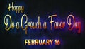 Happy Do a Grouch a Favor Day, February 16. Calendar of February Neon Text Effect, design