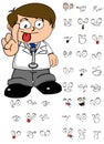 Happy doctor cartoon expresion set Royalty Free Stock Photo