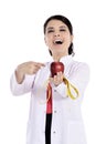 Happy doctor woman expresses smile Royalty Free Stock Photo