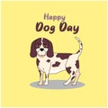 Happy Dog Day Standing Beagle Vector