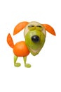 Happy dog made of fruits Royalty Free Stock Photo