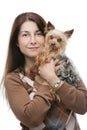 Happy dog and owner Royalty Free Stock Photo