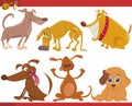 Happy dogs cartoon illustration set