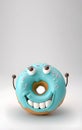 Happy donut - doughnut cartoon character.