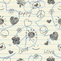 Happy doodles seamless pattern
