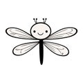Happy Dragonfly With Smiling Face. Royalty Free Stock Photo