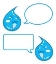 Happy Drops of Fresh Water with Speech Bubbles - Cartoon Character Illustration