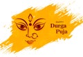 Happy durga pooja indian festival card for brush stroke background Royalty Free Stock Photo