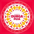 Happy durga pooja rangoli style design background