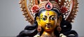 Happy Durga Pooja. A Traditional Lord Durga Idol Background. AI Generated.
