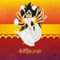 Happy Durga Puja celebration greeting card design. Royalty Free Stock Photo
