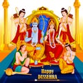 Happy Dussehra background showing festival of India