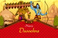 Happy Dussehra background showing festival of India