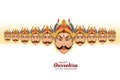 Happy dussehra celebration angry ravan with ten heads card background