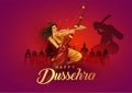 Happy Dussehra festival of India. of Lord Rama killing Ravana. vector illustration design