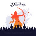 Happy Dussehra festival of India. of Lord Rama killing Ravana. vector illustration design