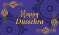 Happy dussehra festival of india, stylish typography gold shapes, traditional religious