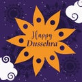Happy dussehra festival of india, traditional religious ritual floral background