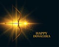 Happy dussehra glowing festival wishes background design