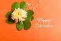 Happy Dussehra greeting card , green leaf