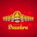 Happy Dussehra indian festival design ravan face vector illustration