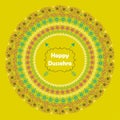 Happy Dussehra.Paisley circle frame in holiday