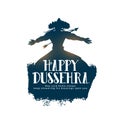 Happy dussehra wishes card with ravana silhouette