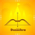 Happy dussehra yellow festival wishes card design