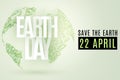 Happy Earth Day. 22 April. Abstract green planet earth from grass on a light background. Save the Earth. Text from paper letters. Royalty Free Stock Photo