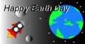 Happy earth day, astronauts return to earth celebrating earth day Royalty Free Stock Photo